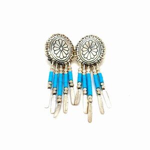 Q.T. 925 Silver Turquoise Drop Earrings